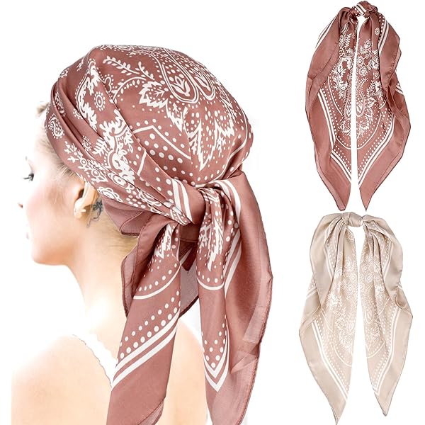 Sciarpa Bandana 90x90 Cm In Raso - Foulard Donna Verde Militare, Multiuso - Foto 3