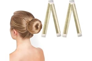 URAQT Accesorios Pelo Mujer, 2PCS Accesorios de Peinado, Gomas DIY Moño Donas Set de Diseño de Cabello, Magic Hair Bun Maker Accesorios para Mujeres Niñas Hacer Moños Pelo Pelo Largo-Blanquecino