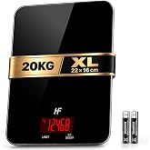 HomeFashion Kitchen Scales 22 &times; 16 cm, 20 kg Digital Kitchen Scale | Digital Kitchen Scale with Graduation, 1 g, Tare Functio