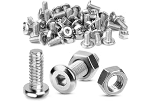 TXXATX M5x20 Schrauben Innensechskantschrauben und Muttern Set 50 Sätze Linsenkopfschrauben M5 Flachkopfschrauben Vollgewinde Schrauben mit Muttern Edelstahlschrauben für DIY-Projekte Möbelreparatur