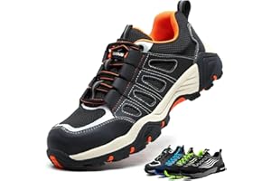 ISOOUS Obuwie Ochronne Męskie Damskie Obuwie Robocze ze Stalowy Nosek Oddychające Lekkie Sportowe Trampki Ochronne Antypoślizgowe ​Antyprzebiciowe