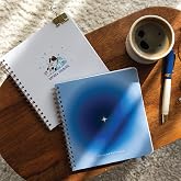 15x16 Spiralli Karton Kapak 2'li D&uuml;z &Ccedil;izgisiz Not Defter Seti - Mavi Aura