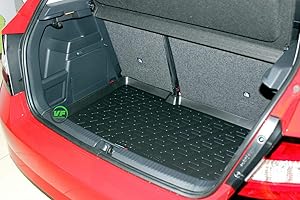 J&J AUTOMOTIVE | Gummi-Kofferraumwanne Kofferraum-Schutzmatte Kompatibel mit Fabia 3, Fließheck 2014-2021, Kofferraumwanne, Anti-Rutsch, 100% Passgenauigkei, Hoher Rand, Geruchlos