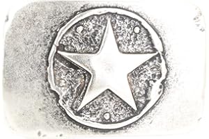 Brazil Lederwaren Gürtelschnalle One Star 4,0 cm | Buckle Wechselschließe Gürtelschließe 40mm Massiv | Wechselgürtel bis 4cm | Altsilber
