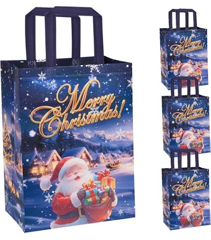 STYPOP Paquete De 12 Bolsas De Regalo De Navidad Extra Grandes De 17 Pulgadas, Bolsas Reutilizables No Tejidas De Navidad Con Asas, Perfectas Para Envoltura De Regalo/suministros De Fiesta, 16.9 X