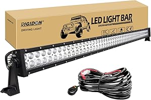 ‎RIGIDON RIGIDON Led lichtleiste kfz mit 12v kabelbaum kit, 52 Zoll 132cm 300W offroad beleuchtung Led bar für Auto SUV ATV, UTV, LKW 4x4, Fahrzeuge, 6000K Weiß led nebelscheinwerfer led scheinwerfer