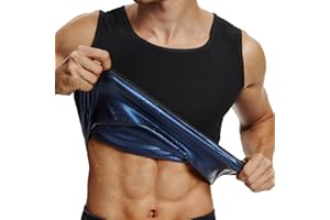 Kiiwah Męska koszulka przeciwpotowa – oddychająca koszulka kompresyjna na siłownię, do sauny i spalania tłuszczu, odporna na pot, elastyczny podkoszulek sportowy (1 sztuka)