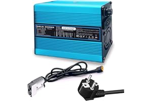 OOHRIJA Cargador de batería de 54,6 V y 5 A para batería de Litio de 48 V, Fuente de alimentación de 48 V y 5 A, Exterior Azul con Conector 50 A, Gris Anderson