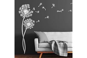 ‎DESIGNSCAPE DESIGNSCAPE® Wandtattoo Pusteblume | Deko für Wohnzimmer, Kinderzimmer, Flur und Schlafzimmer | Farbe: dunkelgrau | Größe: mittel (45 x 140 cm)