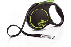 flexi smycz automatyczna Black Desing taśma M 5m zielona