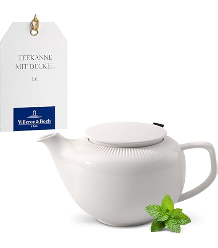Théière ASA Selection Japandi - Porcelaine Blanche Avec Poignée En Bois - Neuve