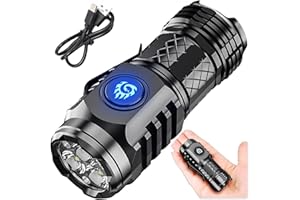 DONGTATA Linterna de monstruo de tres ojos, mini linterna portátil, cinco modos, linterna de mano súper brillante, linternas recargables, luz de flash de alto lúmenes, linterna de bolsillo impermeable