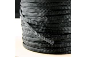 I-MEX 5 Meter Gewebeschlauch Ø 3-80 mm Geflechtschlauch PET Isolierschlauch Kabelschutz Kabelschlauch (5-10 mm)