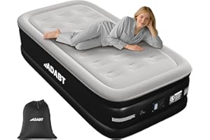 ADABT Premium Single Inflatable Air Mattress, Air Bed with Built-in Electric Pump, Self-Inflation Blow up bed | Flocked Surface & Puncture Resistant Air Bed for Guest, Camping & Home Use 191x99x46cm