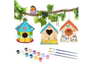 weeyin Casetta Uccellini da Costruire Fai da Te Bambini, Casetta Uccelli in Legno Kit con 3 Casetta per Uccellini da Dipingere da soli per idee regalo bambini, Artigianato Regali per Bambini