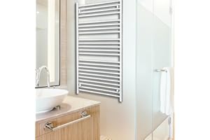 700mm Wide Chrome Heated Towel Rail Radiator Straight Flat Bathroom Warmer Rack Central Heating Turkish Zone (700mm Wide x 1200mm Height)