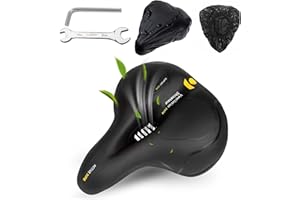Qcdou Sella per bicicletta da uomo e donna, comoda in gel ergonomico, con copertura impermeabile e chiave, morbida, traspirante, ammortizzante per la maggior parte delle biciclette