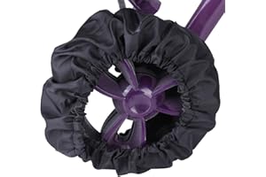 YOUTHINK 4pcs Baby Stroller Wheel Cover Set, Black Polyester Material, Protect Floor from Dirt, Easy to Use and Store, Suitable for Wheel Diameter 12~16cm/4.7~6.3in, Foldable