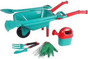 TikTakToo Set da Giardino per Bambini con carriola, 7 Pezzi, Attrezzi da Giardino per Bambini, con carriola, Set di Attrezzi da Giardino incl.