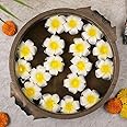 SATYAM KRAFT 12 Pcs Artificial Big Fake Foam Hawaii Beach Water Floating Flowers for Decoration, Pooja Thali, Festival & Events, Home, Table, Bedroom,Room, DIY Craft (6 cm) (White)