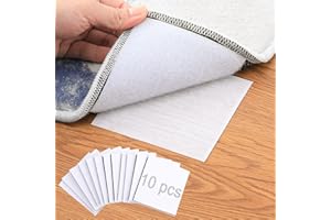 YORWE Rug Tape Pad, Rug Anchors Carpet Hook and Loop Non-Slip Mat Anti-Skid Stickers (10PCS, White)