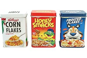 tanner DER KLEINE KAUFMANN TANNER Deco - Kelloggs Metalldosen Set, mit abnehmbaren Deckel, Zubehör für Kaufmannsladen, lebensmittelechtes Design, 0085.6