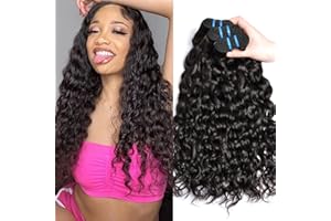 Vague d'eau Cheveux Humains 3 Bundles Msgem 12 14 16 pouces Brésiliens Vague d'Eau Cheveux Humains Bundles 100% Extensions de Cheveux Humains Non Transformés Couleur Noire Naturelle