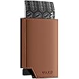 VULKIT Credit Card Holder RFID Blocking Leather Pop Up Card Wallet for Men Women with Banknote Compartment & Magnetic Closure