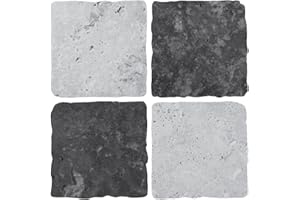 LPS Pack of 10 Tile stickers-Black grey stone effect Mosaic self adhesive wall art decor tile transfers bathroom backsplash kitchen splashbacks peel and stick cover