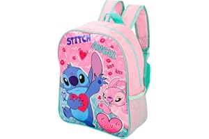 TDL Stitch Backpack Girls Kids Rucksack School Bag Character Carry Bag Pink Adjustable Shoulder Straps Premium Travel Backpacks Lilo