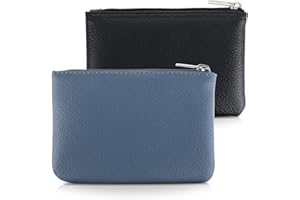 simarro 2 Stück Kleines Portemonnaie Damen, Leder Mini Geldbörse Klein Portemonnaie Coin Purse Münzgeldbörse Münzbeutel Schlüsseletui Woman Wallet Mini Geldbeutel für Damen (Schwarz Blau)