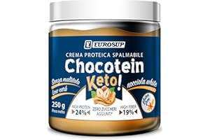 EUROSUP CHOCOTEIN® KETO – Crema Proteica Spalmabile al gusto Nocciola-White | Alto contenuto proteico | Low Carb | High fiber | Senza maltitolo