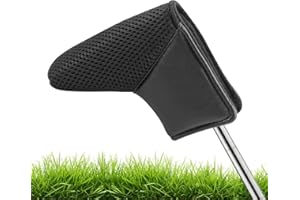 BIG TEETH Hoja de golf tipo Ping-type Putter Head Cover Peso Ligero Cierre de Cinta Mágica Cuero PU y Meshy Golf Club Protector Para Scotty Taylormade Odyssey