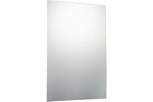W WATERSTONE MIRRORS & FRAMES 60 x 90cm Waterstone Frameless Bathroom Rectangle Mirror with Pre-Drilled Holes and Wall Hanging Fittings
