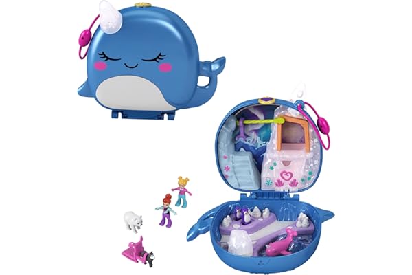 Polly Pocket Coffret Univers Le Voyage en Arctique, Mini-Figurines Husky, Ours, Polly et Lila, Surprises et Autocollants Inclus, Jouet pour Enfant, GKJ52