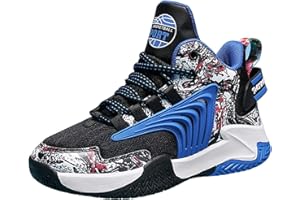 DIQUEQI Boys Basketball Shoes Kids Trainers Men's Basketball Shoes Girls Running Sneaker High Top Sport Shoes for Unisex Kids