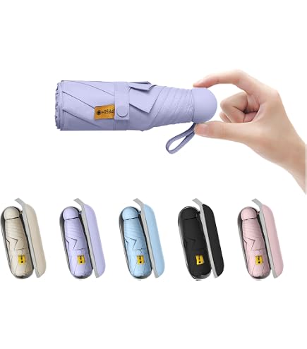 Goothdurs Ombrello da viaggio compatto da sole e pioggia, piccolo mini leggero antivento impermeabile pieghevole ombrelloni ombrellino richiudibile per uomini e donne