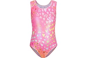 KISCORPSE Kicorpse Body Ginnastica per Ragazze Maniche Lunghe/Senza Maniche Luccicanti Body da Danza Balletto Abbigliamento da Ballo Atletico per Ragazza Colore Sfumato Costume da Ballo per Bambina 5-12 Anni