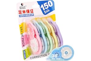 VALICAER 5 Piezas Cintas Correctoras Gran Capacidad Cinta Corrección 30m x 5mm Cinta Correctora Roller Cinta Correctora para Cintas de Corrección Vistoso Oficina Hogar Escritura Escuela Cinco Colores