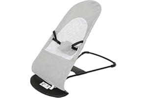 XDAILUYYDS Baby Transats, Baby Mesh Balance Chair, Rocking Chair, Chaise Longue pour Bébé avec Harnais, Dossier Réglable sur 3 Positions, Transat bébé léger, Capacité de Charge: 18kg (Gris)