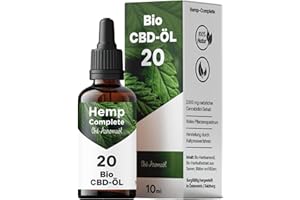 ALPEX-MED Bio CBD Öl 20% Vollspektrum - Bio Hanf CBD Tropfen mit 2.000 mg Cannabidiol - Hemp-Complete Cannabisöl - 10 ml
