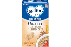 DANONE Mellin La Pasta dei Bimbi, 100% Naturale, ORSETTI con Grano Tenero e Lenticchie 280g