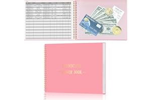 HAUTOCO Accounts Book for Finance Bookkeeping, Accounting Ledger Book for Small Businesses and Home Budget Tracking, Income and Expense Log Book - 257 x 200 mm (Pink)