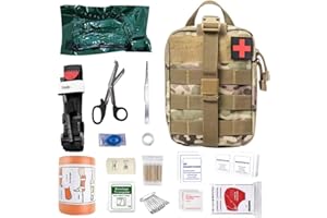 Gobesty Erste Hilfe Set Outdoor, 46 Stück Erste Hilfe Kasten, Verbandskasten Mit Tourniquet, Medizinische Taktische Tasche, S