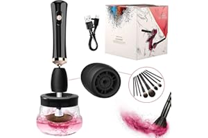 Lyneun Nettoyant Pinceaux Maquillage Electrique, Nettoyeur de Pinceaux de Maquillage, 3 vitesses, Nettoyeur et séchoir électrique ultra rapide, s'adapte à toutes les tailles de pinceaux