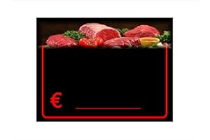 ETICHETTESEGNAPREZZIPERALIMENTI 30 SEGNAPREZZI PLASTIFICATI PER LA MACELLERIA 8,3x11,3 cm +30 supporti +1 pennarello atossico