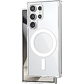 Teknoft Samsung Galaxy S24 Ultra i&ccedil;in MagSafe ile Uyumlu Şok Emici Silikon Kenar Sararma &Ouml;nleyici Arkası Sert Parmak İzi Tutm