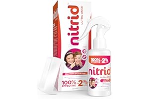Nitrid Ultra Once All-in-One Head Lice Treatment Spray & Comb - 100% Effective on Lice & Eggs in 2mins, Includes Spray 120ml & Nit Comb - 2023 New Formulation