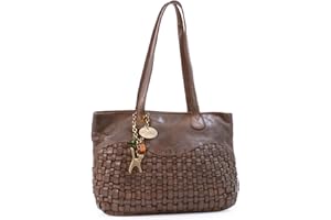 Catwalk Collection Handbags - Damska Skórzana Torba na Ramię - Średnia Torebka Typu Tote - Shopper z Wieloma Kieszeniami - Matilda