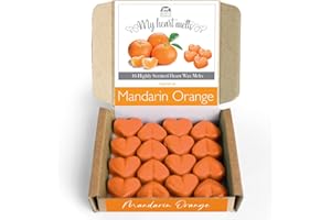 SPOTLESS LEOPARD Mandarin Orange Wax Melts: 16 x 5g Heart Shaped Scented Wax Melts, Vegan & Pet Friendly, Cruelty & Plastic Free, Candle Alternative
